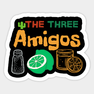 Three Amigos Mexican Drinking Cute Cinco De Mayo Fiesta Tequila Sticker